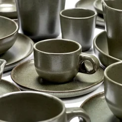 Taza espresso y platillo Surface 10 cl, Camogreen