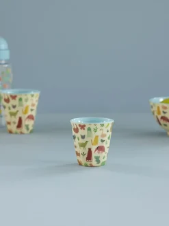 Taza infantil Rice melamina, Estampado Jungla Dulce - Azul Suave