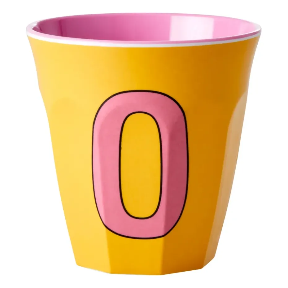 Taza melamina Rice mediana letra O 30 cl, Yellow