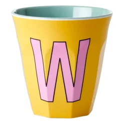 Taza melamina Rice mediana letra W 30 cl, Yellow