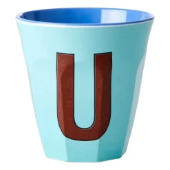 Taza melamina Rice mediana letra U 30 cl, Mint