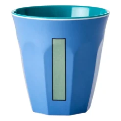 Taza melamina Rice mediana letra I 30 cl, New dusty blue