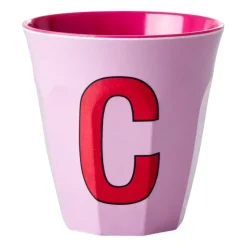 Taza melamina Rice mediana letra C 30 cl, Pink