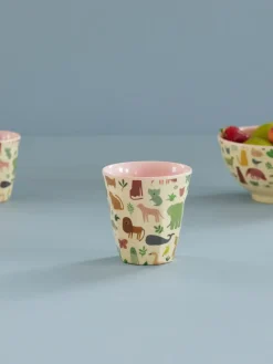 Taza melamina Rice mediana, Estampado Jungla Dulce - Rosa Suave