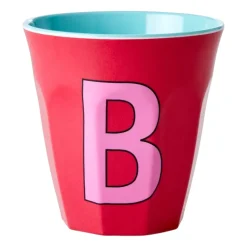 Taza melamina Rice mediana letra B 30 cl, Red kiss