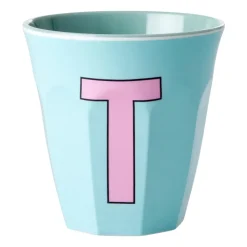 Taza melamina Rice mediana letra T 30 cl, Mint