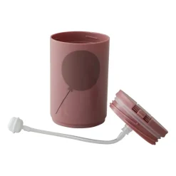 Taza térmica con pajita Design Letters 33 cl, Ash rose