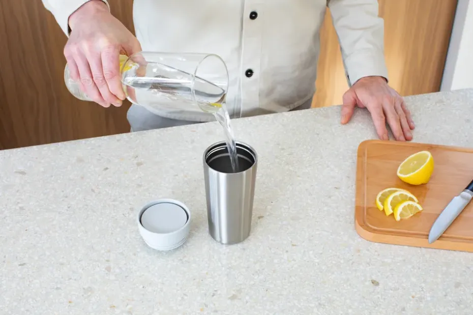 Taza térmica Make & Take 36 cl, Gris claro