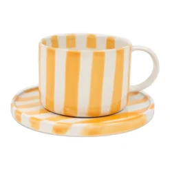 Taza y platillo Monica, Amarillo