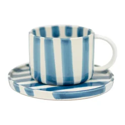 Taza y platillo Monica, Azul