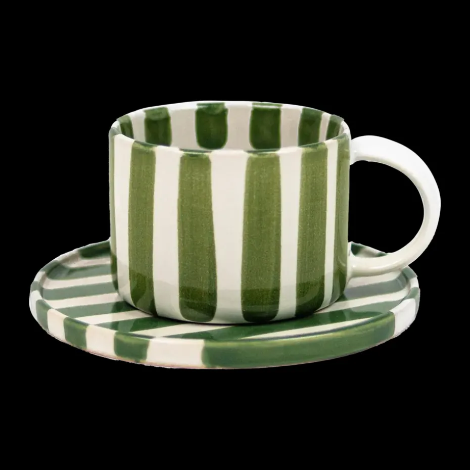 Taza y platillo Monica, Verde