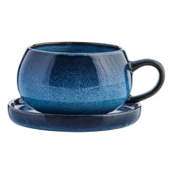 Taza y plato Amera, Azul