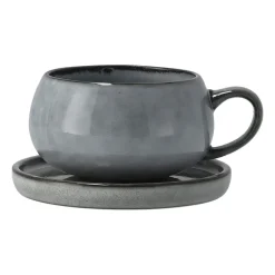 Taza y plato Amera, gris