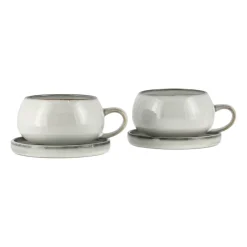 Taza y plato Amera, White sands