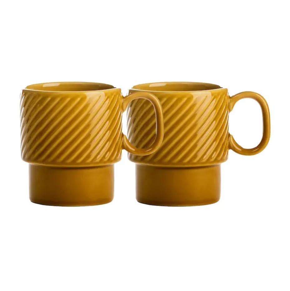 Tazas de café Coffee & More, 2-pack, Amarillo