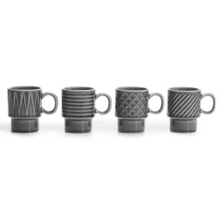Tazas espresso Coffee & More, 4-pack, gris