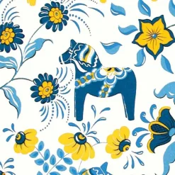 Tela Leksand, azul-amarillo