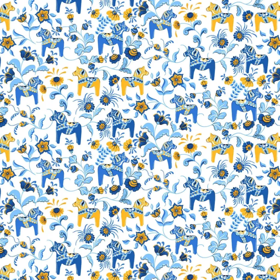 Tela Leksand mini, amarillo-azul