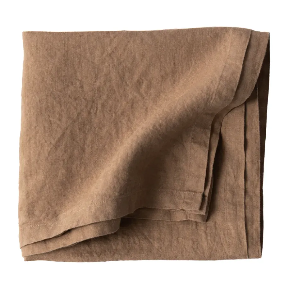 Tell Me More mantel de lino 145x145 cm, Avellana