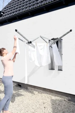 Tendedero WallFix 24 m con caja de protección, Gris