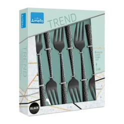 Tenedores de postre Felicity 15,6 cm 6-pack, Negro