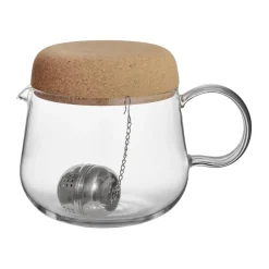 Tetera con tapa de corcho Viva 1,2 L, Transparente