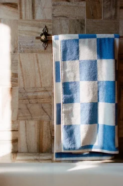 Toalla de baño Check 70x136 cm, Sky blue