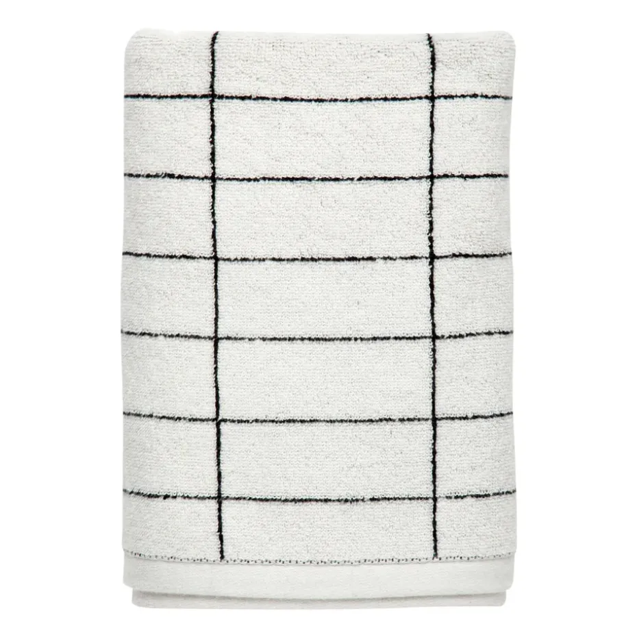 Toalla para invitados Tile Stone 38x60 cm, 2 unidades, Black-Off-white