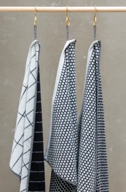 Toalla para invitados Tile Stone 38x60 cm, 2 unidades, Black-Off-white
