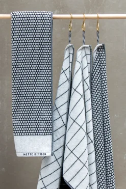 Toalla para invitados Tile Stone 38x60 cm, 2 unidades, Black-Off-white