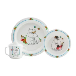 Vajilla infantil Mumin 3 piezas, Blanco