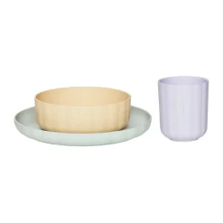 Vajilla infantil Pullo 3 piezas, Pale mint-vanilla-lavender