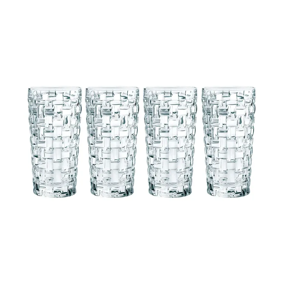 Vaso alargado Bossa Nova 39,5 cl 4 piezas, Transparente