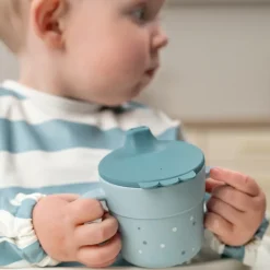 Vaso con boquilla Happy Dots foodie 21,5 cl, Blue