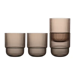 Vaso de agua Billi 40 cl, pack de 4, Marrón