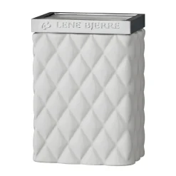 Vaso para cepillos Portia, blanco-plata