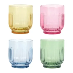 Vasos Aida 33 cl 4 piezas, Ámbar, rojo, azul claro, verde