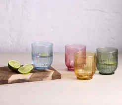 Vasos Aida 33 cl 4 piezas, Ámbar, rojo, azul claro, verde
