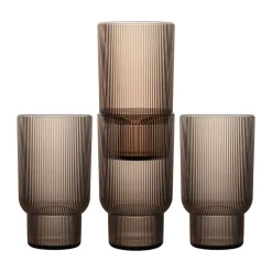 Vasos para bebida Billi 43 cl, pack de 4, Marrón