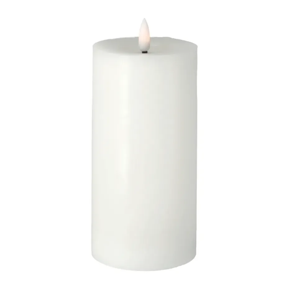 Vela gruesa LED Bright Melt 17,5 cm, blanco