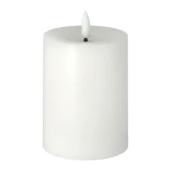 Vela gruesa LED Bright Melt 12,5 cm, blanco