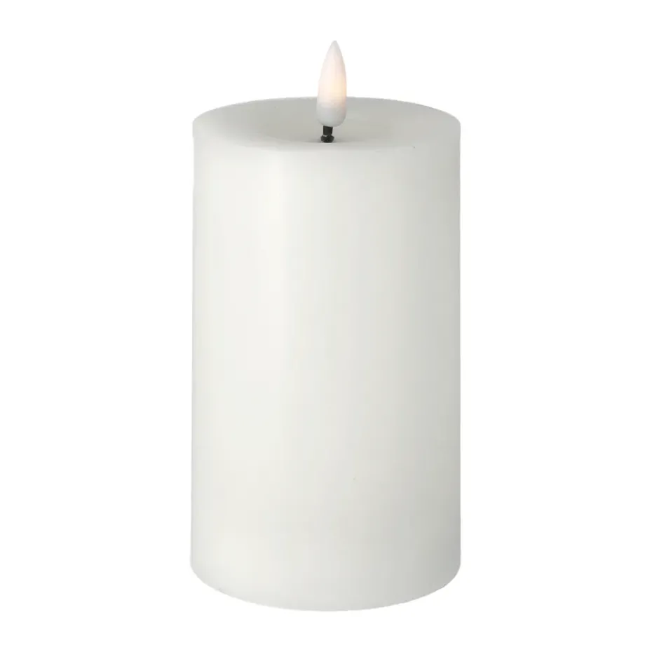Vela gruesa LED Bright Melt 15 cm, blanco