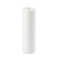 Vela gruesa LED Uyuni blanco Ø7,8 cm, 25 cm