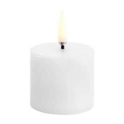 Vela gruesa LED Uyuni blanco Ø5 cm, 4,5 cm