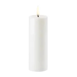 Vela gruesa LED Uyuni blanco Ø5 cm, 14,5 cm
