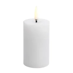 Vela gruesa Uyuni LED derretida, Blanco, Ø5x7,5 cm