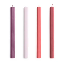 Vela Hexagon Candle mix 4-pack, Reds-bordeaux