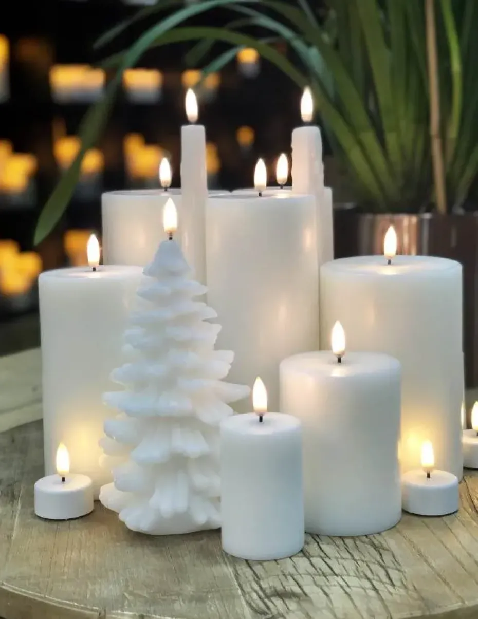 Vela pequeña LED Uyuni blanco, Ø3,8 cm