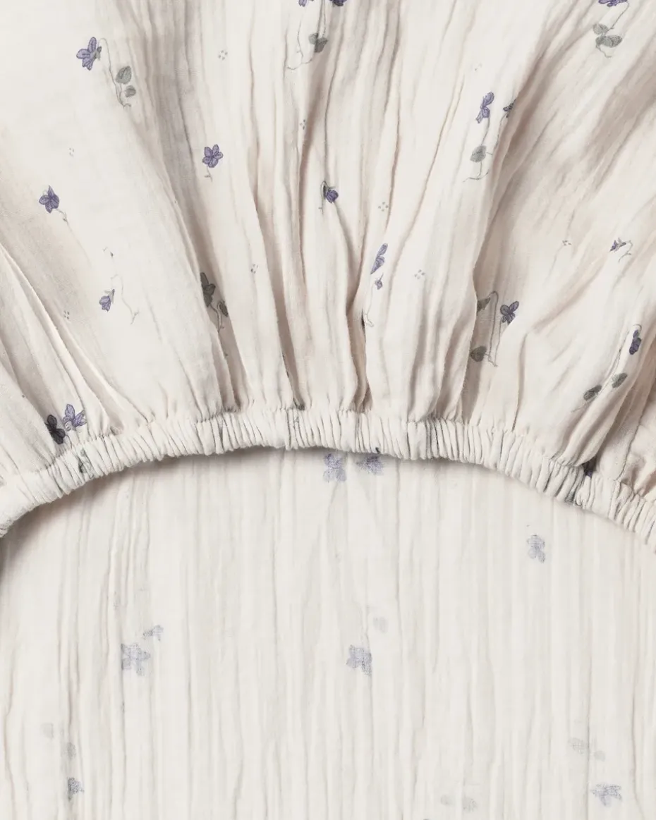 Viola Muslin sábana ajustable., 60x120x20 cm