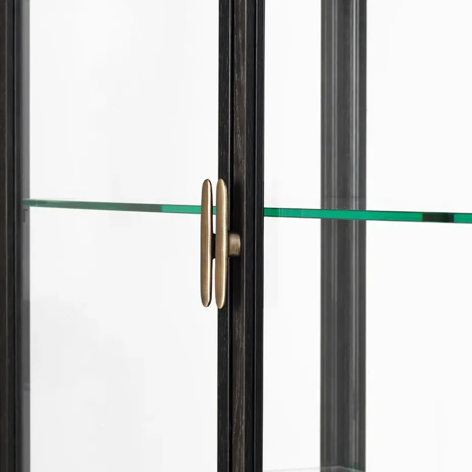 Vitrina Private, Vidrio, marrón-roble teñido de negro